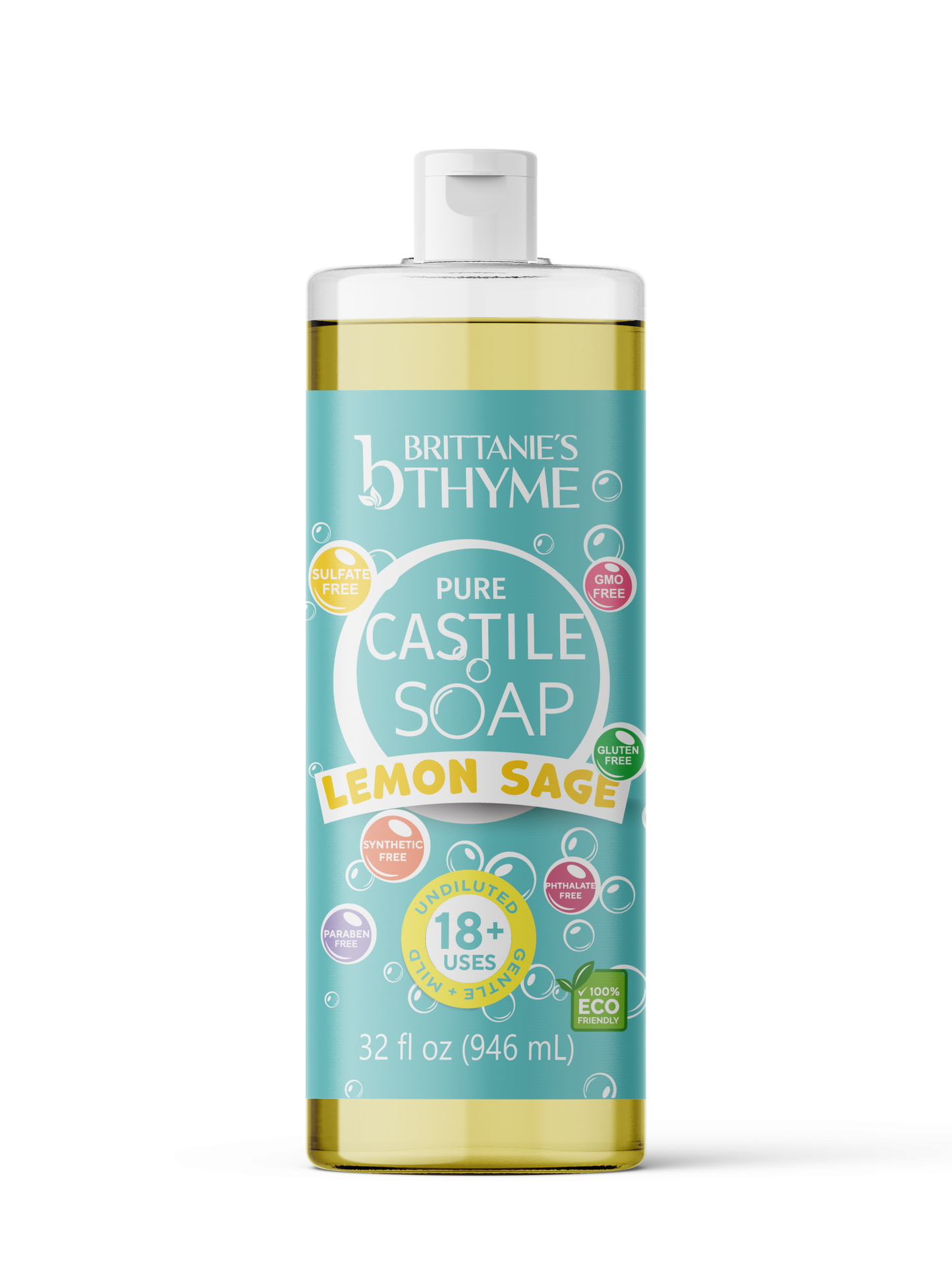 Lemon Sage Pure Castile Liquid Soap