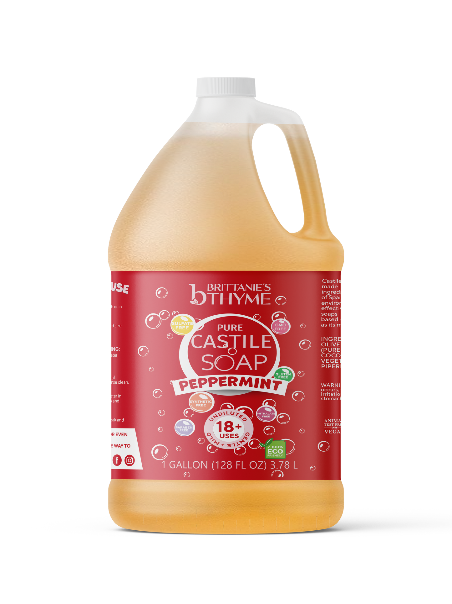 Peppermint Pure Castile Liquid Soap