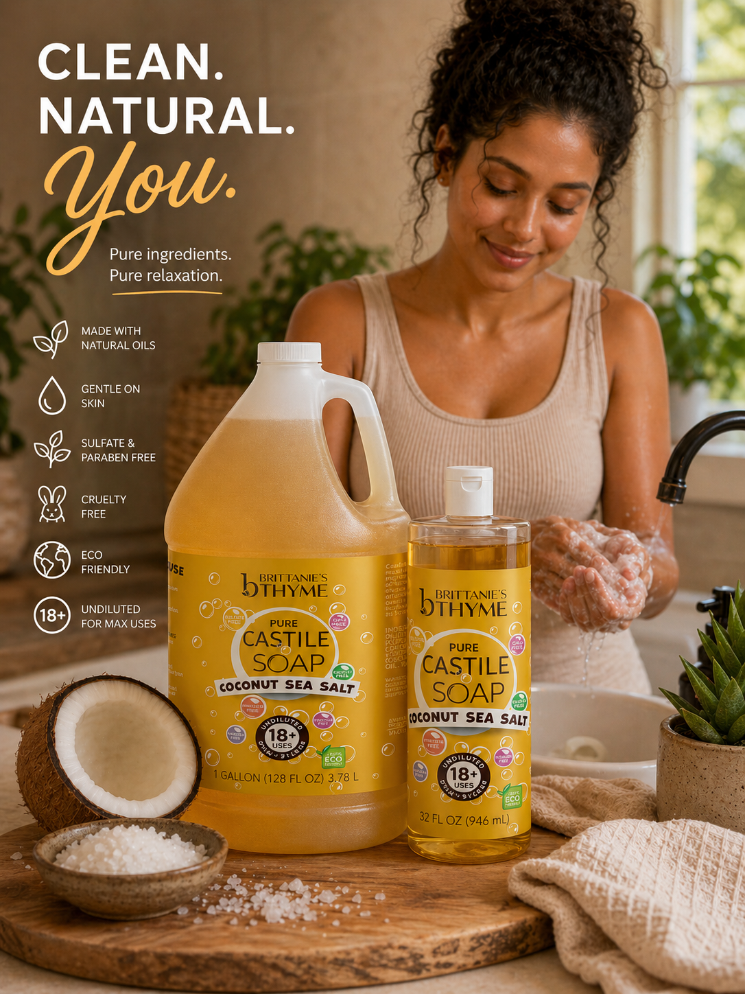Pure Castile Coconut Sea Salt Soap