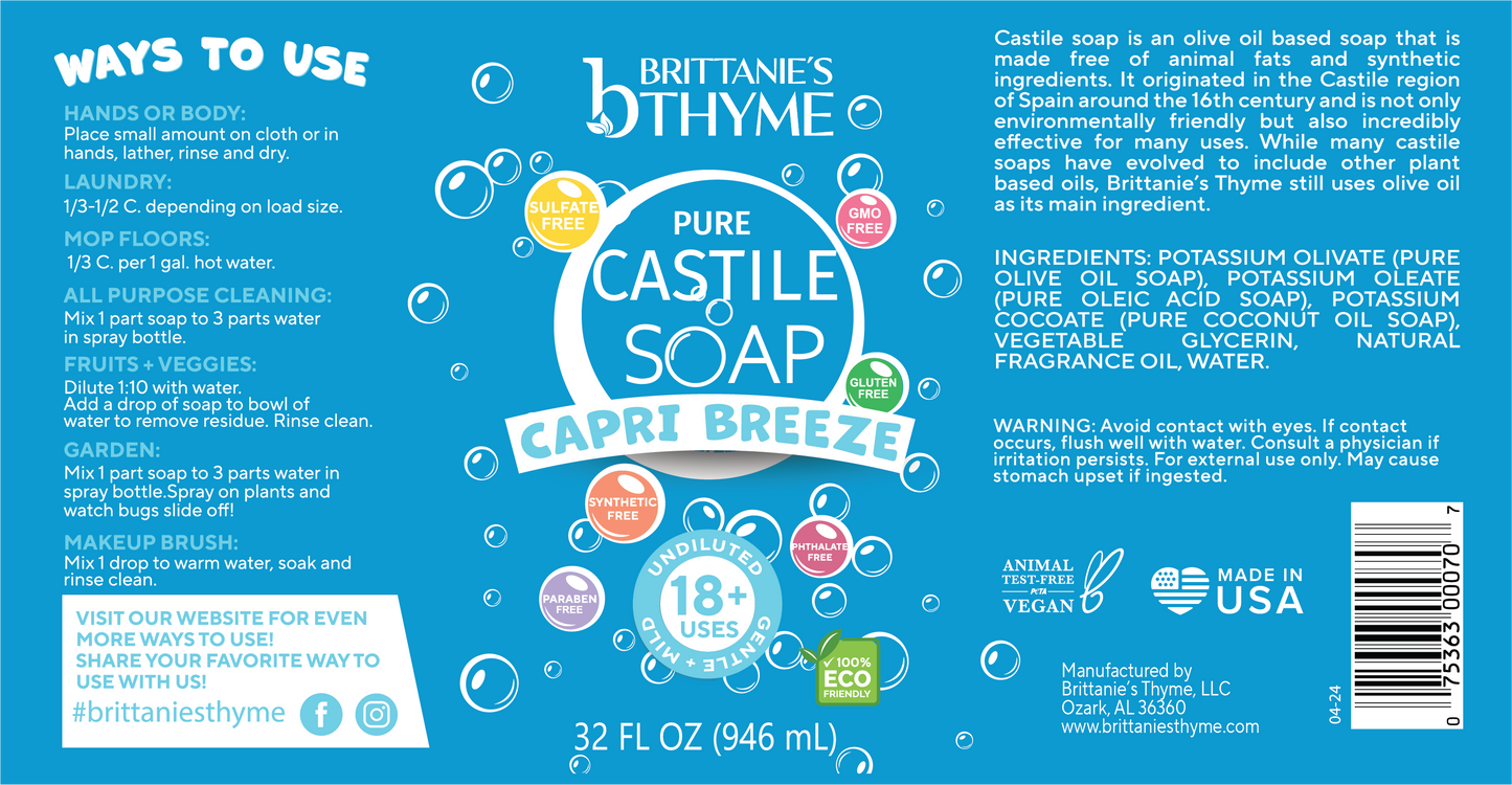 Pure Castile Capri Breeze Soap