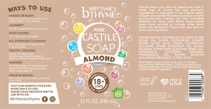 Almond Pure Castile Liquid Soap