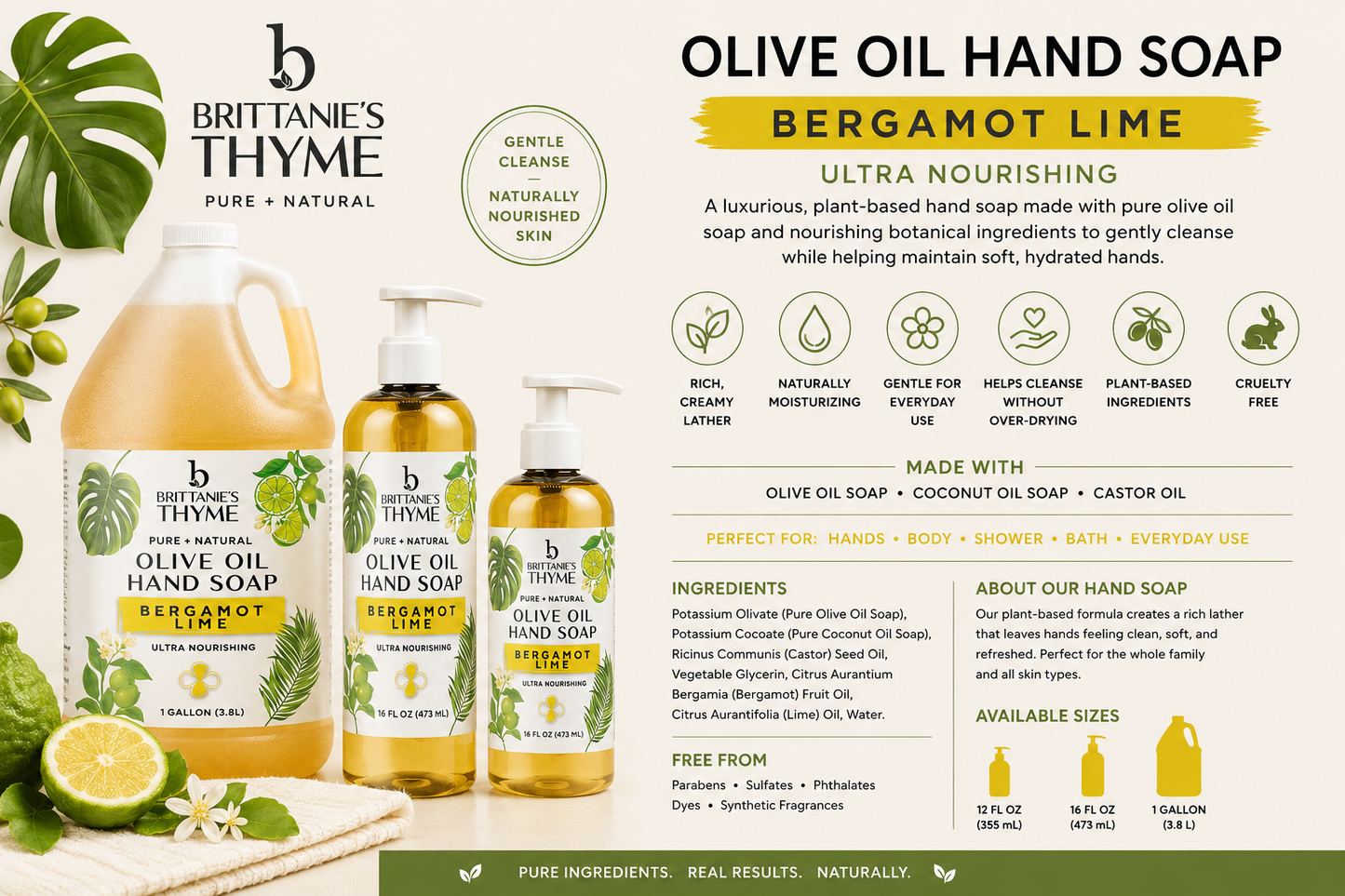 Bergamot Lime Olive Oil Hand Soap