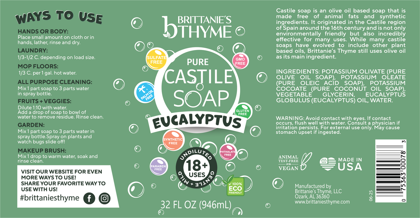 Eucalyptus Pure Castile Liquid Soap