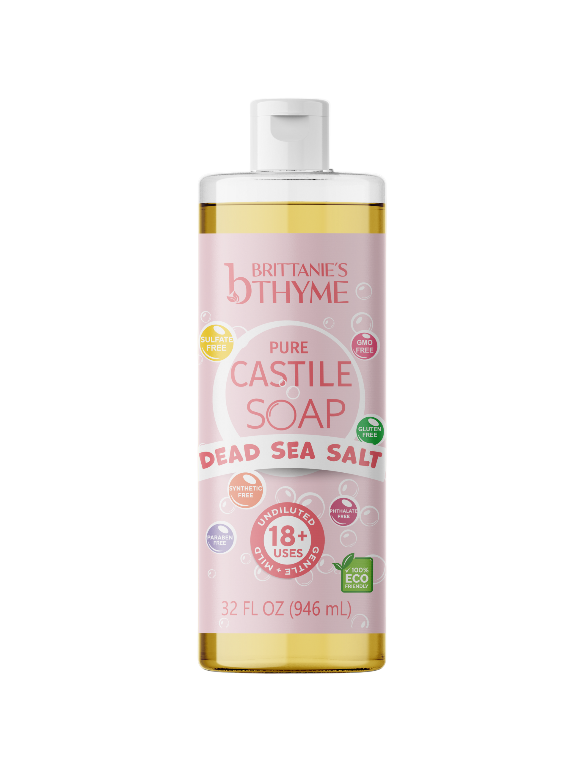 Dead Sea Salt Pure Castile Liquid Soap - Shop Now for Gentle