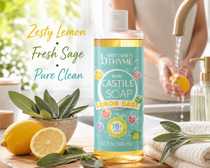 Lemon Sage Pure Castile Liquid Soap