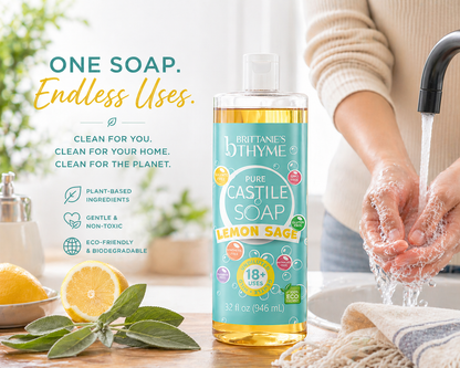 Lemon Sage Pure Castile Liquid Soap