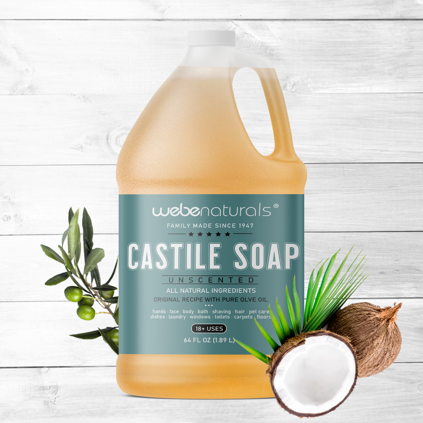 Webe ® Naturals 64oz Unscented Castile Soap