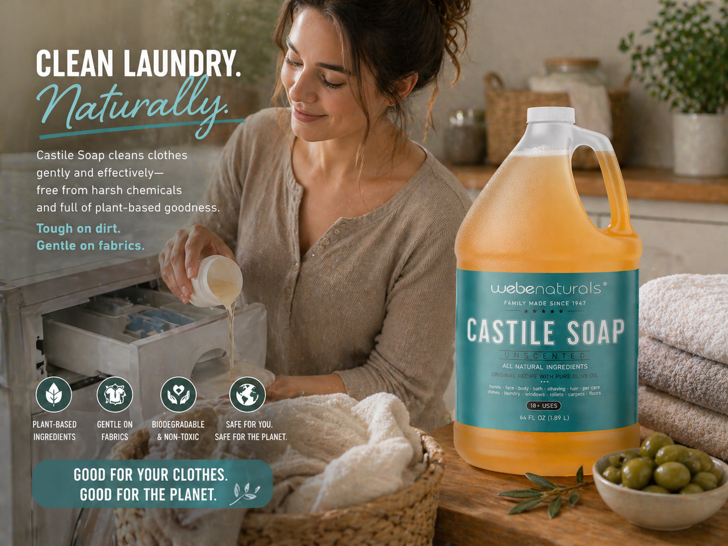 Webe ® Naturals 64oz Unscented Castile Soap