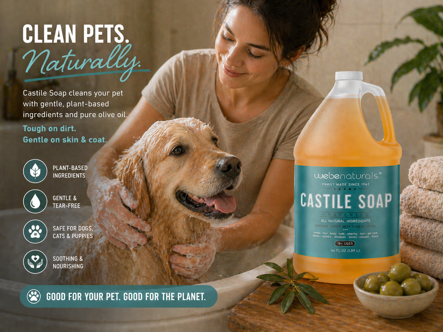 Webe ® Naturals 64oz Unscented Castile Soap