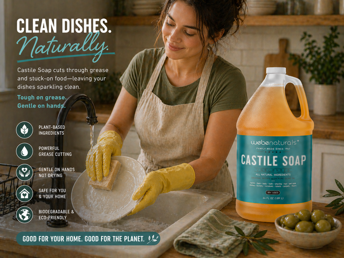 Webe ® Naturals 64oz Unscented Castile Soap