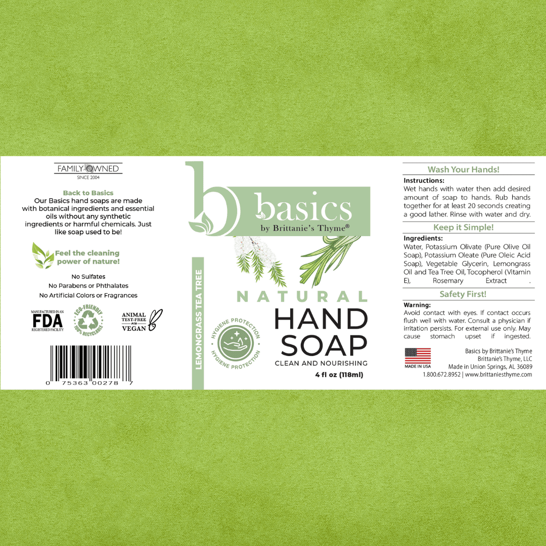Basics Lemongrass Tea Tree Hand Soap